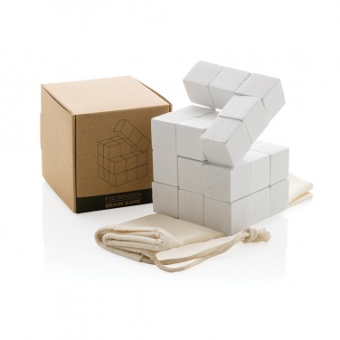 Logotrade promotional merchandise picture of: Wooden brain game in canvas pouch
