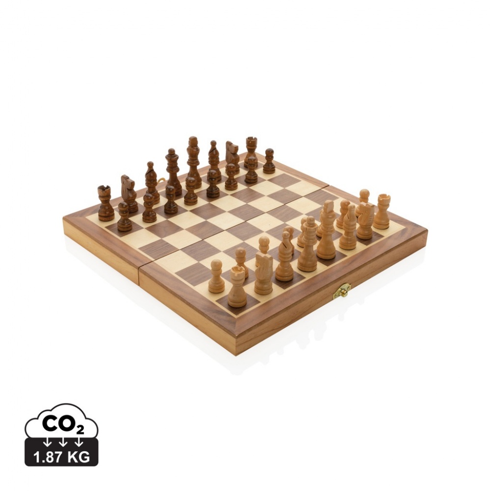 Logo trade promotional products image of: Luxury wooden foldable chess set