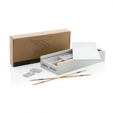 Logo trade promotional giveaway photo of: Deluxe mikado/domino in wooden box