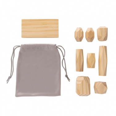 Logo trade business gifts image of: Ukiyo Crios wooden balancing rocks in pouch