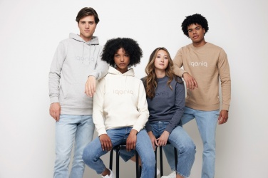 Logo trade advertising product photo of: Iqoniq Torres recycled cotton hoodie undyed