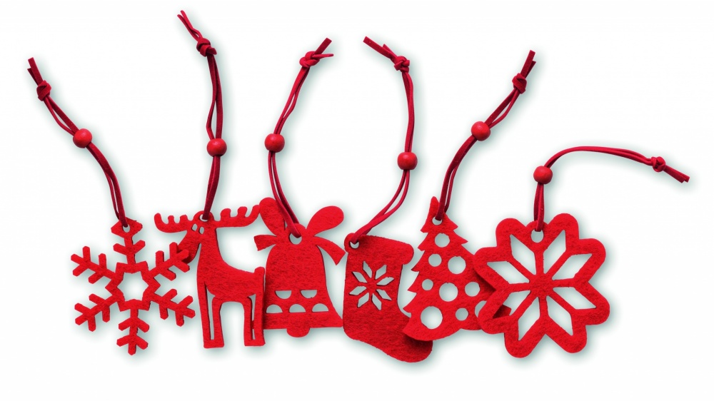 Logo trade corporate gift photo of: Set of 6 felt tree hangers