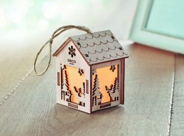 Logo trade promotional products picture of: MDF house with light