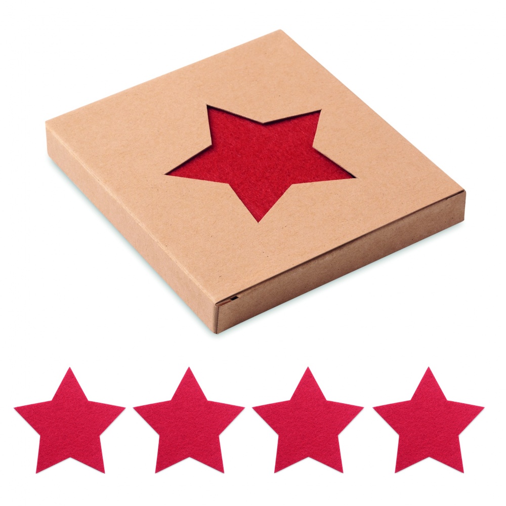 Logo trade promotional items image of: RPET 4 felt coaster set
