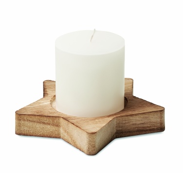 Logo trade promotional gifts image of: Candle on star wooden base