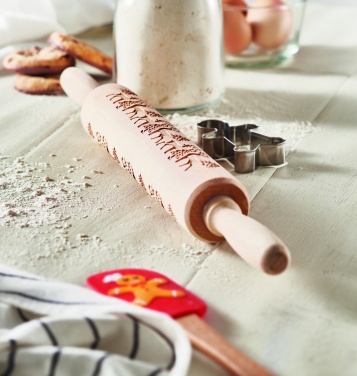 Logo trade corporate gifts picture of: Christmas pastry wooden rolling