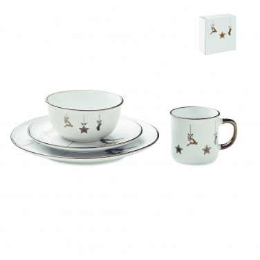 Logo trade promotional giveaways image of: 4 piece ceramic place setting