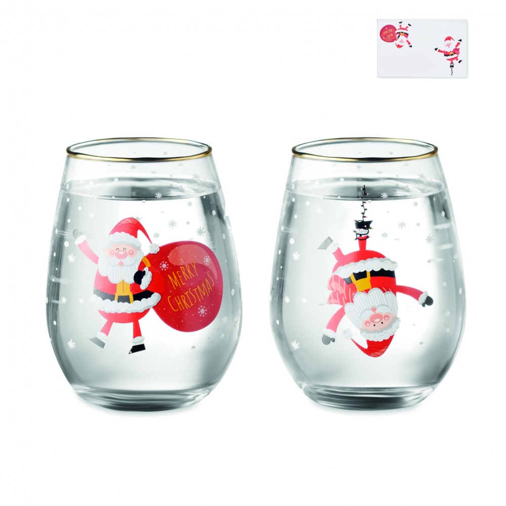 Logo trade promotional merchandise picture of: Set of 2 Christmas glasses
