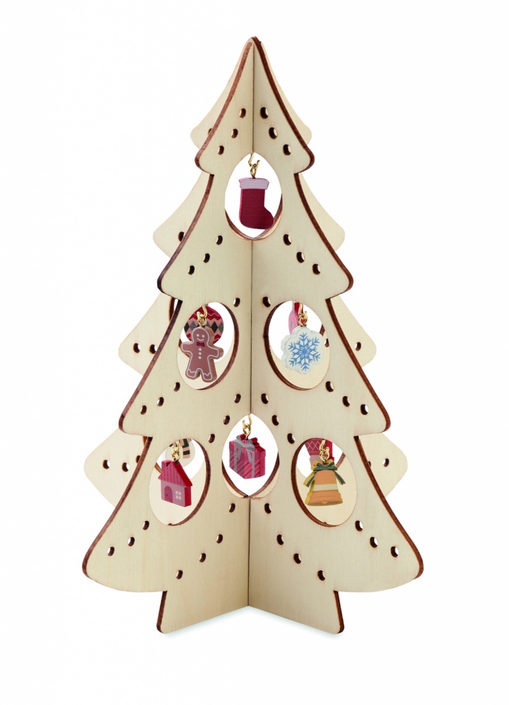 Logo trade business gift photo of: Wooden Xmas tree decoration