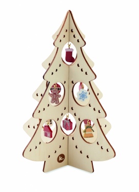 Logo trade promotional giveaways picture of: Wooden Xmas tree decoration