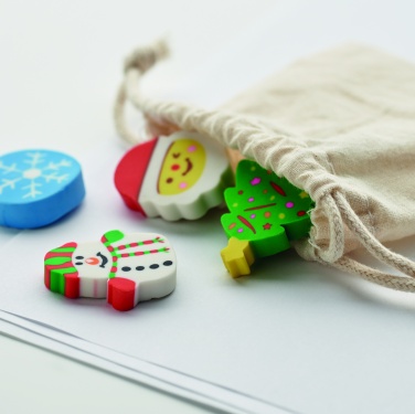 Logo trade promotional merchandise picture of: Set of 4 Christmas erasers