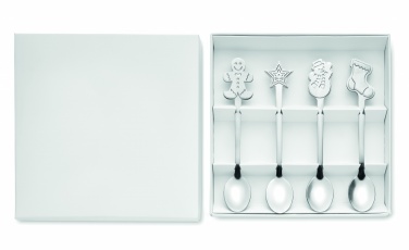 Logo trade advertising products image of: Set of 4 Christmas tea spoon