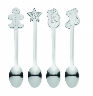 Logo trade promotional giveaways picture of: Set of 4 Christmas tea spoon