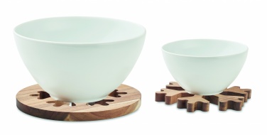 Logo trade promotional giveaways picture of: Acacia wooden pot holders set
