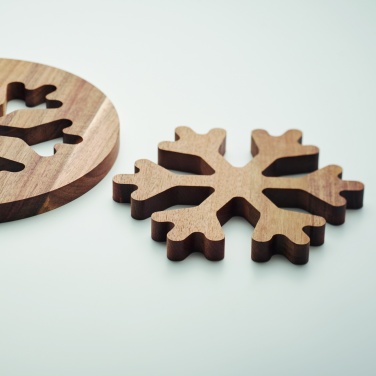 Logo trade promotional products image of: Acacia wooden pot holders set