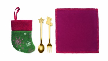 Logo trade promotional item photo of: Christmas dessert cutlery set
