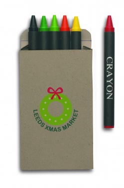 Logo trade corporate gifts image of: Carton of 6 wax crayons