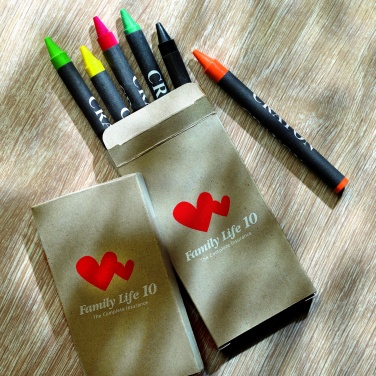 Logo trade promotional gifts image of: Carton of 6 wax crayons