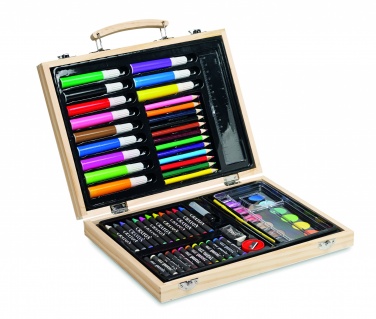 Logotrade advertising products photo of: Artist's set in wooden box