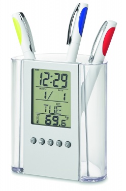 Logo trade business gifts image of: Pen holder with calendar