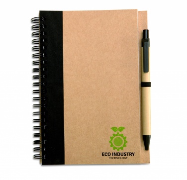 Logo trade advertising products image of: B6 recycled notebook with pen