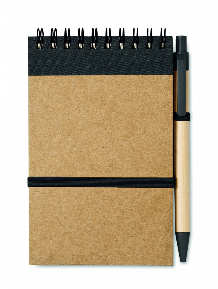 Logo trade promotional product photo of: A6 recycled notepad with pen