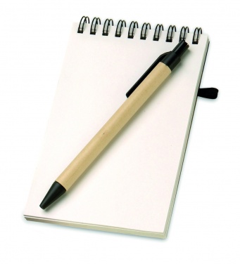Logo trade promotional product photo of: A6 recycled notepad with pen
