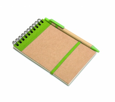 Logo trade advertising product photo of: A6 recycled notepad with pen