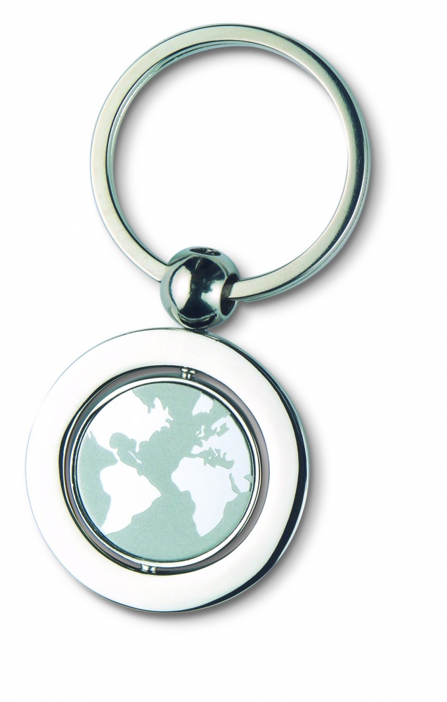 Logo trade business gift photo of: Globe metal key ring  WORLD