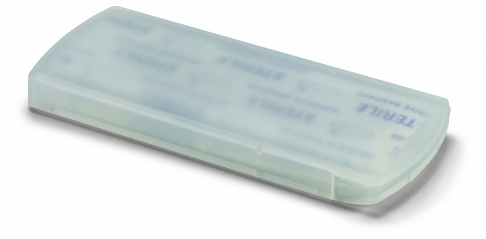 Logo trade promotional giveaways image of: Container with plasters
