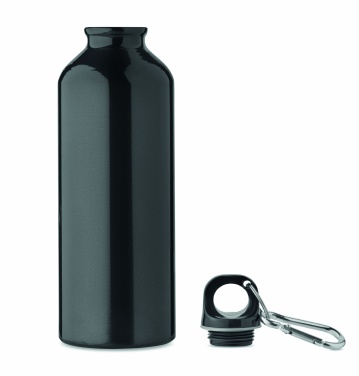 Logotrade business gift image of: 500 ml single-walled water bottle made of recycled aluminum with a carabiner