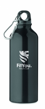 Logo trade corporate gift photo of: 500 ml single-walled water bottle made of recycled aluminum with a carabiner