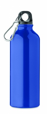 Logotrade promotional item image of: 500 ml single-walled water bottle made of recycled aluminum with a carabiner