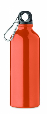 Logo trade business gift photo of: 500 ml single-walled water bottle made of recycled aluminum with a carabiner