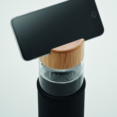 Logo trade advertising products picture of: Glass bottle bamboo lid 600ml