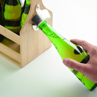 Logo trade promotional giveaways image of: 6 beer crate in bamboo