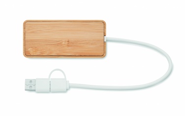 Logotrade promotional merchandise picture of: Bamboo USB 3 ports hub