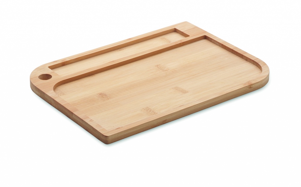 Logo trade promotional giveaways image of: Meal plate in bamboo