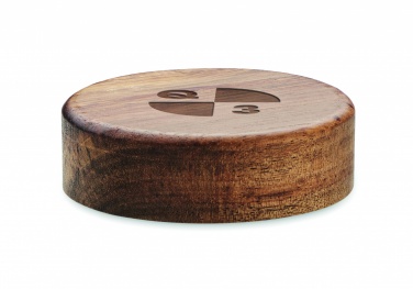 Logo trade corporate gifts picture of: Wireless charger in acacia 15W