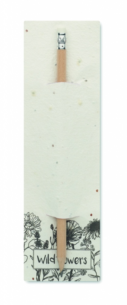 Logo trade business gift photo of: Natural pencil in seeded pouch