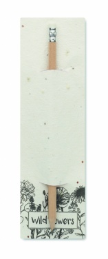 Logo trade business gifts image of: Natural pencil in seeded pouch