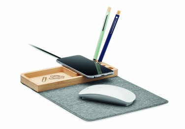Logo trade promotional products image of: Wireless charger in bamboo 15W