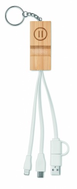 Logotrade business gifts photo of: Bamboo key ring and stand Salo