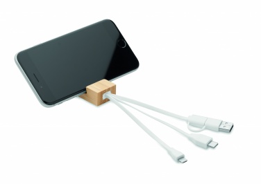 Logo trade promotional giveaways picture of: Bamboo key ring and stand Salo