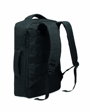 Logotrade promotional gift picture of: A safe 15-inch laptop backpack made of 300D RPET with a 210D RPET lining and customizable printing.
