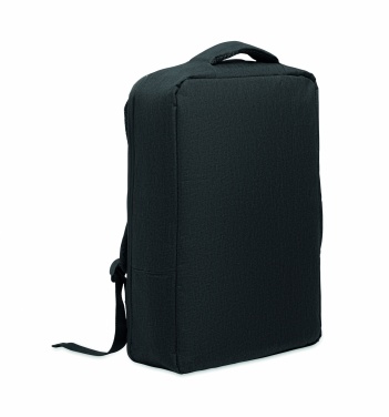 Logo trade promotional merchandise picture of: A safe 15-inch laptop backpack made of 300D RPET with a 210D RPET lining and customizable printing.