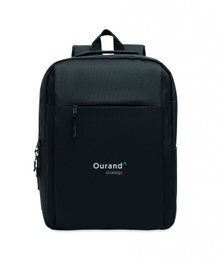 Logotrade promotional merchandise image of: Slim 15 inch laptop backpack made of 600D RPET polyester with a 210D lining and customizable printing