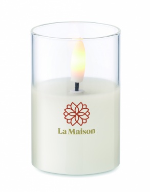 Logo trade promotional products picture of: LED wax candle in glass holder