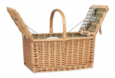 Logo trade corporate gifts image of: Wicker picnic basket 4 people