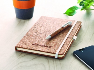 Logotrade promotional giveaways photo of: A5 cork notebook with pen